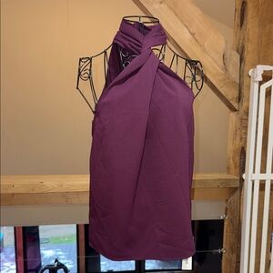 Commense Halter Neck Purple Tank Top
